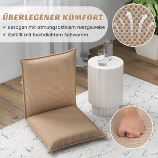 Costway Ρυθμιζόμενη Πολυθρόνα Δαπέδου με 6 Στάδια - Μπεζ HW65605MS