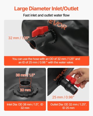 VEVOR 63.4 Γαλόνια Δοχείο Νερού, 240L Πτυσσόμενο Αποθηκευτικό Μπλατ... VEVOR 63.4 Γαλόνια Δοχείο Νερού, 240L Πτυσσόμενο Αποθηκευτικό Μπλατ...