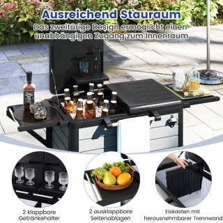 Costway Καρότσι Σερβιρίσματος με Πλαϊνά Ράφια, Ανοιχτήρι & Κρεμάστρ...