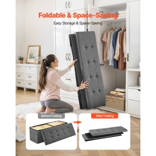 VEVOR Πτυσσόμενο Σκαμπό-Παγκάκι Αποθήκευσης με Πλαινές Θήκες, Υφασμ... VEVOR Πτυσσόμενο Σκαμπό-Παγκάκι Αποθήκευσης με Πλαινές Θήκες, Υφασμ...