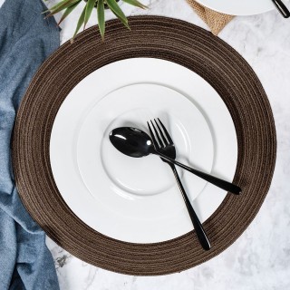 Villa dEste Home Σετ 6 τμχ Καφέ Στρογγυλό Σουπλά 38 εκ. από Πολυεστ...