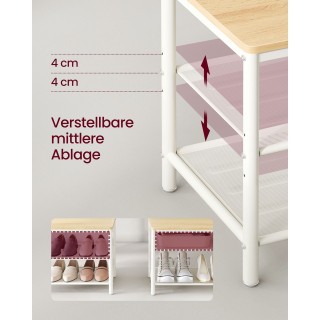 Βάση Καλόγερος VASAGLE με Καθρέφτη και Παπουτσοθήκη σε Δρυς/Λευκό Βάση Καλόγερος VASAGLE με Καθρέφτη και Παπουτσοθήκη σε Δρυς/Λευκό