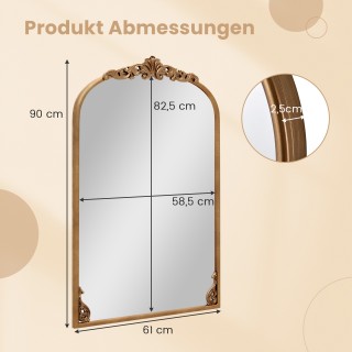 Costway Χρυσός Vintage Καθρέπτης Μπαρόκ με Μεταλλικό Πλαίσιο, Διασ... Costway Χρυσός Vintage Καθρέπτης Μπαρόκ με Μεταλλικό Πλαίσιο, Διασ...
