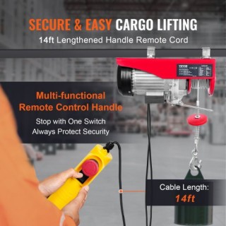 Ηλεκτρικός Γερανός VEVOR, 600kg, 1150W, 220V, 12m Καλώδιο, Χειριστή... Ηλεκτρικός Γερανός VEVOR, 600kg, 1150W, 220V, 12m Καλώδιο, Χειριστή...