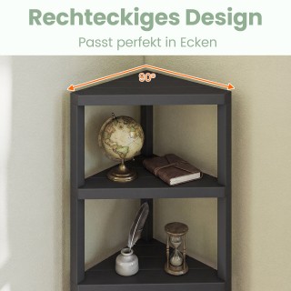 Costway Γωνιακή βιβλιοθήκη 4 επιπέδων με ανοιχτά ράφια, ελεύθερης τ...