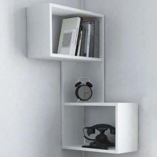 Shally Dogan Λευκή Γωνιακή Ραφιέρα Μοντέρνου Σχεδιασμού 02815306