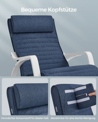 Κουνιστή Καρέκλα SONGMICS με Ρυθμιζόμενο Υποπόδιο - Μπλε/Λευκό Κουνιστή Καρέκλα SONGMICS με Ρυθμιζόμενο Υποπόδιο - Μπλε/Λευκό