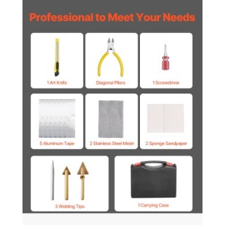 VEVOR Σετ Πλαστικής Συγκόλλησης 100W με Πιστόλι & Σίδερο, 1000 Συνδ...