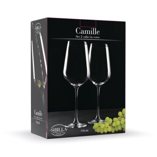 Galileo Σετ 2 ποτήρια κρασιού 770 ml από διαφανές γυαλί Camille Sib...