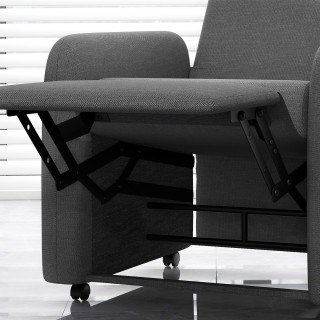 HOMCOM Πολυθρόνα Ανακλινόμενη 115° max με Υποπόδιο και 4 Ρόδες, απ... HOMCOM Πολυθρόνα Ανακλινόμενη 115° max με Υποπόδιο και 4 Ρόδες, απ...