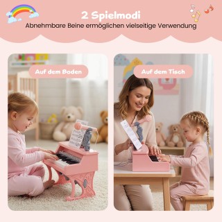 Costway Ηλεκτρικό Μίνι Παιδικό Πιάνο με 25 Πλήκτρα, Ντοσιέ και Μικρ...