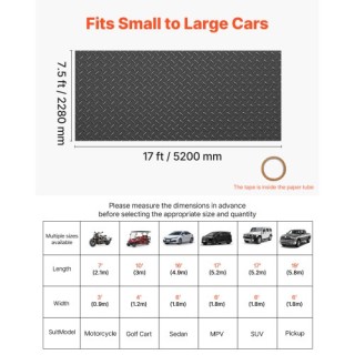 VEVOR Μαύρο Ρολό Δαπέδου Γκαράζ PVC διαστάσεων 2.28 x 5.2 m, 2.2 mm... VEVOR Μαύρο Ρολό Δαπέδου Γκαράζ PVC διαστάσεων 2.28 x 5.2 m, 2.2 mm...