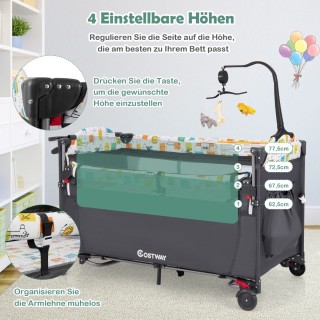 Costway Πολυλειτουργική 5-σε-1 Κούνια Μωρού με Ρυθμιζόμενο Ύψος κα... Costway Πολυλειτουργική 5-σε-1 Κούνια Μωρού με Ρυθμιζόμενο Ύψος κα...