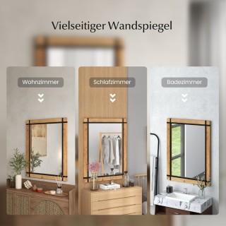 Costway Εξαιρετικός Ρουστίκ Ξύλινος Καθρέφτης Τοίχου για Κομψή Δια... Costway Εξαιρετικός Ρουστίκ Ξύλινος Καθρέφτης Τοίχου για Κομψή Δια...