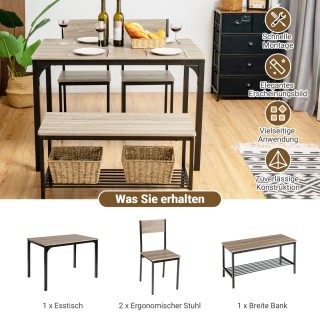 Σετ Τραπεζαρίας 4 Τεμαχίων με Τραπέζι 110 x 70 x 76 cm, Πάγκο 40 x ... Σετ Τραπεζαρίας 4 Τεμαχίων με Τραπέζι 110 x 70 x 76 cm, Πάγκο 40 x ...