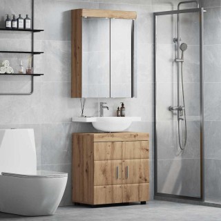vidaXL Σετ Επίπλων Μπάνιου TULUM Artisan Oak Επεξεργασμένο ξύλο 339...