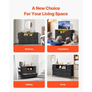 Συρταριέρα 10 Θέσεων με Ράφι, LED & Πρίζα 120 x 30 x 72 cm Μαύρο 3L... Συρταριέρα 10 Θέσεων με Ράφι, LED & Πρίζα 120 x 30 x 72 cm Μαύρο 3L...