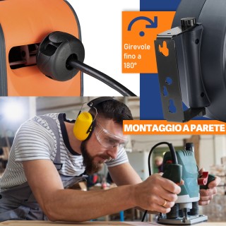 BAKAJI Περιστρεφόμενο Καλώδιο Ρεύματος 10 Μέτρων με Γωνία 180° και ...