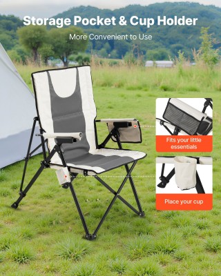 VEVOR Πτυσσόμενη Καρέκλα Camping Υψηλής Πλάτης, Διαστάσεις 22.83 x ...