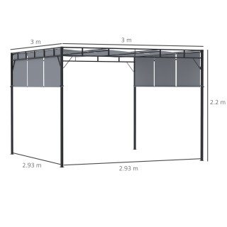 Outsunny Pergola Gazebo 3x3m σε ατσάλι με συρόμενη οροφή και 8 μαντ... Outsunny Pergola Gazebo 3x3m σε ατσάλι με συρόμενη οροφή και 8 μαντ...