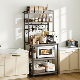 VEVOR Ράφι Κουζίνας με Στήριγμα Χ, 600 mm Πλάτος, 12 Γάντζοι, Διπλό...