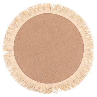 Villa dEste Home Στρογγυλό Σουπλά 38 εκ από Ύφασμα Γιούτας με Χάρτι...