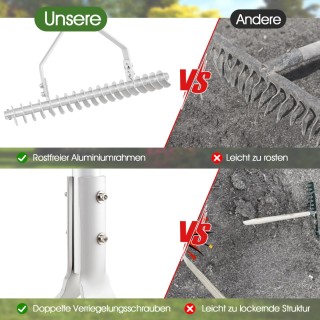 Costway Πολλαπλών Χρήσεων Ρυθμιζόμενη Τσουγκράνα Κήπου Αλουμινίου 1...