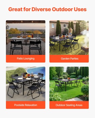 VEVOR Ορθογώνιο Μεταλλικό Τραπέζι Εξωτερικού Χώρου 150x96 εκ με Οπή...