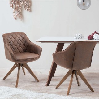 Shally Dogan Καφέ Καρέκλα Τραπεζαρίας Πολυθρόνα Γραφείου σε Ύφασμα... Shally Dogan Καφέ Καρέκλα Τραπεζαρίας Πολυθρόνα Γραφείου σε Ύφασμα...