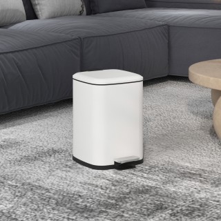 HOMCOM Κάδος Απορριμμάτων 12L με Πεντάλ και Αθόρυβο Κλείσιμο από Μέ...