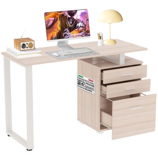 BAKAJI Γραφείο με Συρταριέρα Τραπέζι Υπολογιστή Ατσάλινη Επιφάνεια... BAKAJI Γραφείο με Συρταριέρα Τραπέζι Υπολογιστή Ατσάλινη Επιφάνεια...