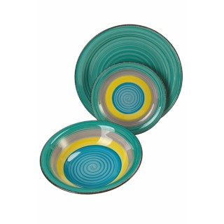 Galileo Σετ πιάτων 12 τεμαχίων από χειροποίητη κεραμική γκρες, 4 δι...