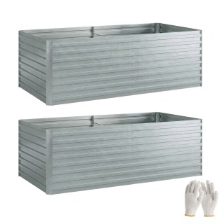 Outsunny Σετ 2 Υπερυψωμένα Παρτέρια από Γαλβανισμένο Μέταλλο με Ασφ... Outsunny Σετ 2 Υπερυψωμένα Παρτέρια από Γαλβανισμένο Μέταλλο με Ασφ...