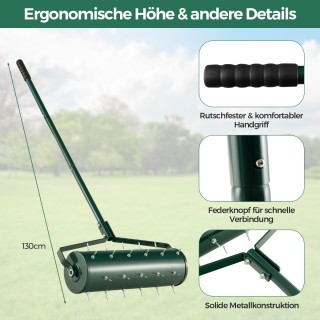 Costway Χειροκίνητος Αεριστήρας Γκαζόν με Ράβδο & Καρφιά 53 x 130 c... Costway Χειροκίνητος Αεριστήρας Γκαζόν με Ράβδο & Καρφιά 53 x 130 c...