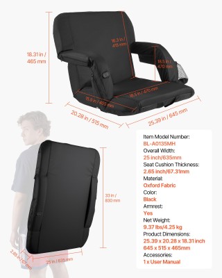 VEVOR Θερμαινόμενο Κάθισμα Σταδίου με Δόνηση και Θήκες για Εκδηλώσε... VEVOR Θερμαινόμενο Κάθισμα Σταδίου με Δόνηση και Θήκες για Εκδηλώσε...