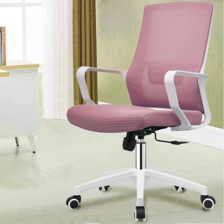 Shally Dogan  Ροζ Καρέκλα Γραφείου με Λευκή Δομή Πολυθρόνα Γραφείου...