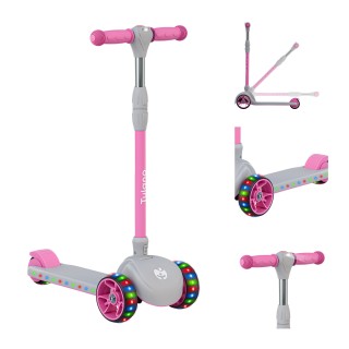 Tulano Παιδικό Scooter από 3 ετών  Ροζ Τρίτροχο Πτυσσόμενο με LED έ...