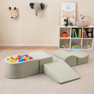 Costway Σετ 5 Τεμ. Μεγάλα Μαλακά Τουβλάκια με Μπαλοπισίνα για Παιχν...