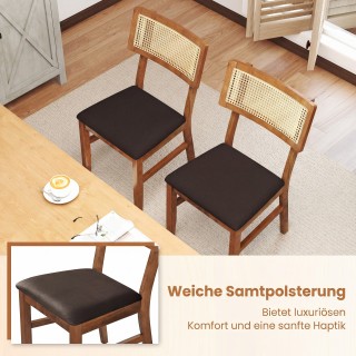 Costway Σετ 2 Καρέκλες Τραπεζαρίας με Επένδυση και Χειροποίητη Πλάτ...