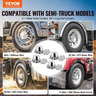 VEVOR  Σετ Καλύμματος Πίσω Άξονα με Καλύμματα Παξιμαδιών ABS και Ερ...