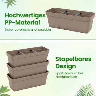 Costway Σετ 6 DIY Γκρίζες Ζαρντινιέρες 49 εκ. με Αποστραγγιστικό Σύ... Costway Σετ 6 DIY Γκρίζες Ζαρντινιέρες 49 εκ. με Αποστραγγιστικό Σύ...