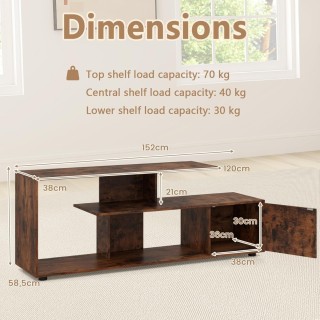 Costway Πολυλειτουργική Βάση Τηλεόρασης με Ασύμμετρο Σχεδιασμό για ... Costway Πολυλειτουργική Βάση Τηλεόρασης με Ασύμμετρο Σχεδιασμό για ...