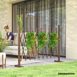 Outsunny Ρυθμιζόμενου Πλάτους Κήπος Φράχτης, από Μέταλλο και Αλουμί...