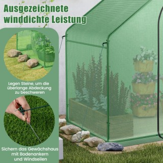 Costway Περπατήστε στο Θερμοκήπιο με Μεταλλικό Σκελετό και PE Κάλυμ...