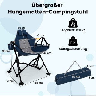 Costway Πτυσσόμενη Καρέκλα Κάμπινγκ με Ρυθμιζόμενη Πλάτη και Θήκη Π...