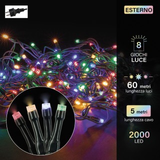 Kooper Φιλο 2000 LED πολύχρωμο 60 μ για εξωτερική χρήση 8 λειτουργί...