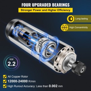 VEVOR 2.2KW Αερόψυκτο Μοτέρ CNC ER20 για Χάραξη/Φρεζάρισμα 2.2KW22... VEVOR 2.2KW Αερόψυκτο Μοτέρ CNC ER20 για Χάραξη/Φρεζάρισμα 2.2KW22...
