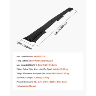 VEVOR Σετ 8 Τεμαχίων Φράγματα Πλημμύρας, Σακούλες Απορρόφησης Νερού...