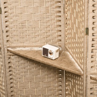 HOMCOM Εσωτερικό παραβάν με 4 πτυσσόμενα πάνελ και ράφια 160x170 c... HOMCOM Εσωτερικό παραβάν με 4 πτυσσόμενα πάνελ και ράφια 160x170 c...