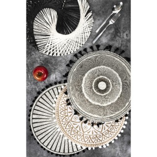 Villa DEste  Σετ 6 τμχ Στρογγυλό σουπλά 38 εκ από γιούτα και πολυεσ...